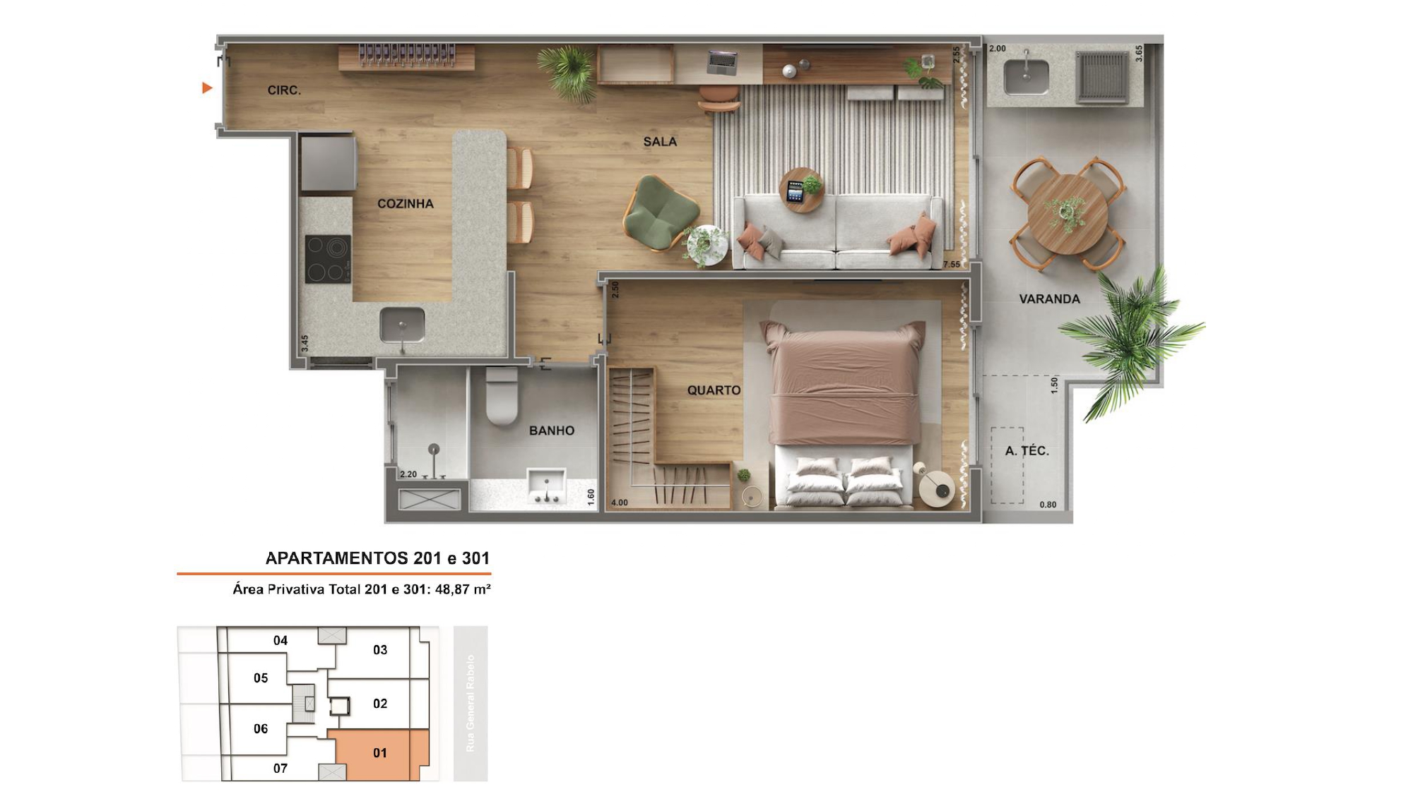 Apartamentos 201 e 301