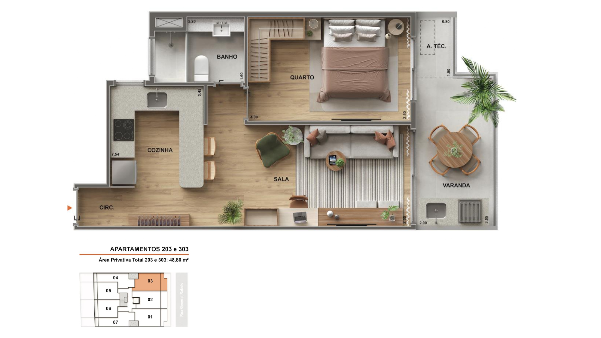 Apartamentos 203 e 303